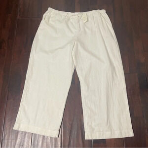 NWT Abercrombie & Fitch Wide Leg Linen Blend Pants Women’s XL Short White